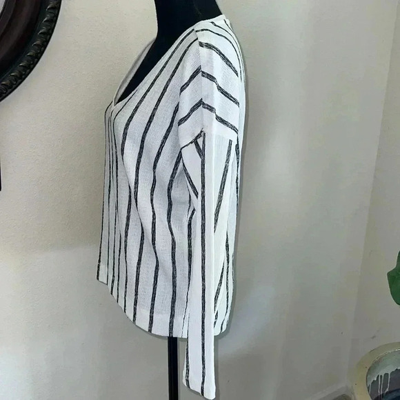 Anthropologie Women’s Willa Textured Gauze Striped Long Sleeve Top Size Small - Picture 7 of 14